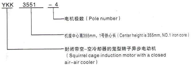 YKK系列(H355-1000)高压Y4508-12/220KW三相异步电机西安泰富西玛电机型号说明